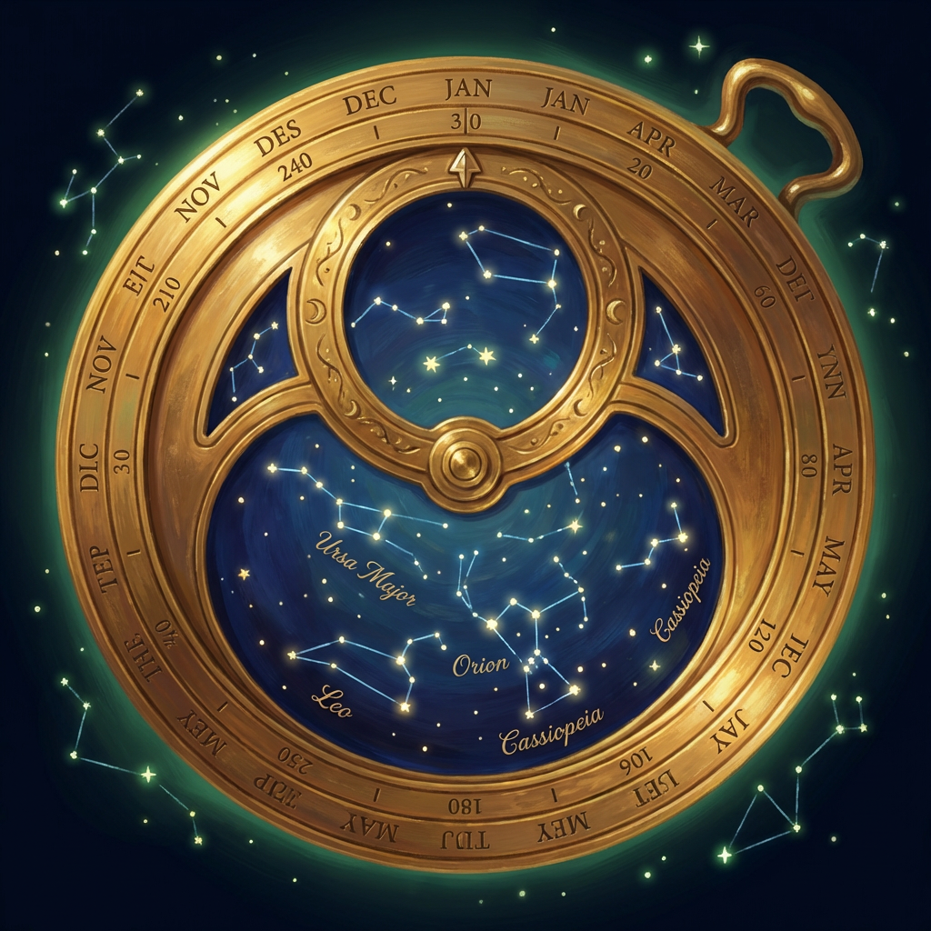 A circular calendar teaching that the night sky changes with the seasons. Astral Calendar