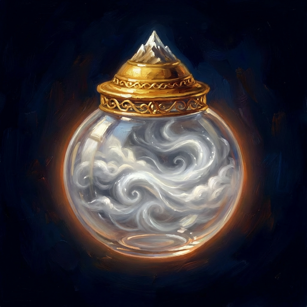 A luminous orb of Andean mist. Weather, elevation, and terrace agriculture. Cloud Orb