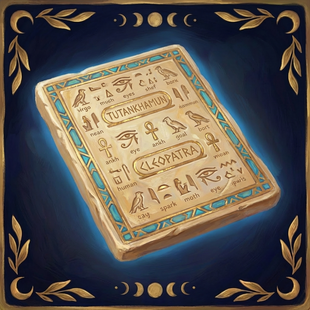 Hieroglyphic symbols supporting phonics and decoding through a 5,000-year-old writing system. Hieroglyphics Tablet