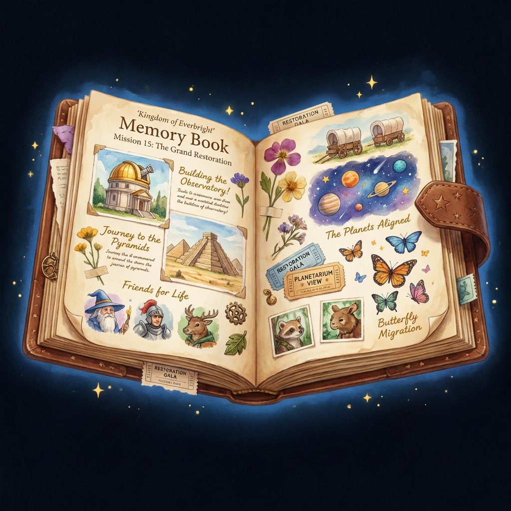 Highlights from every mission. Thinking about thinking—recognizing growth. Memory Book