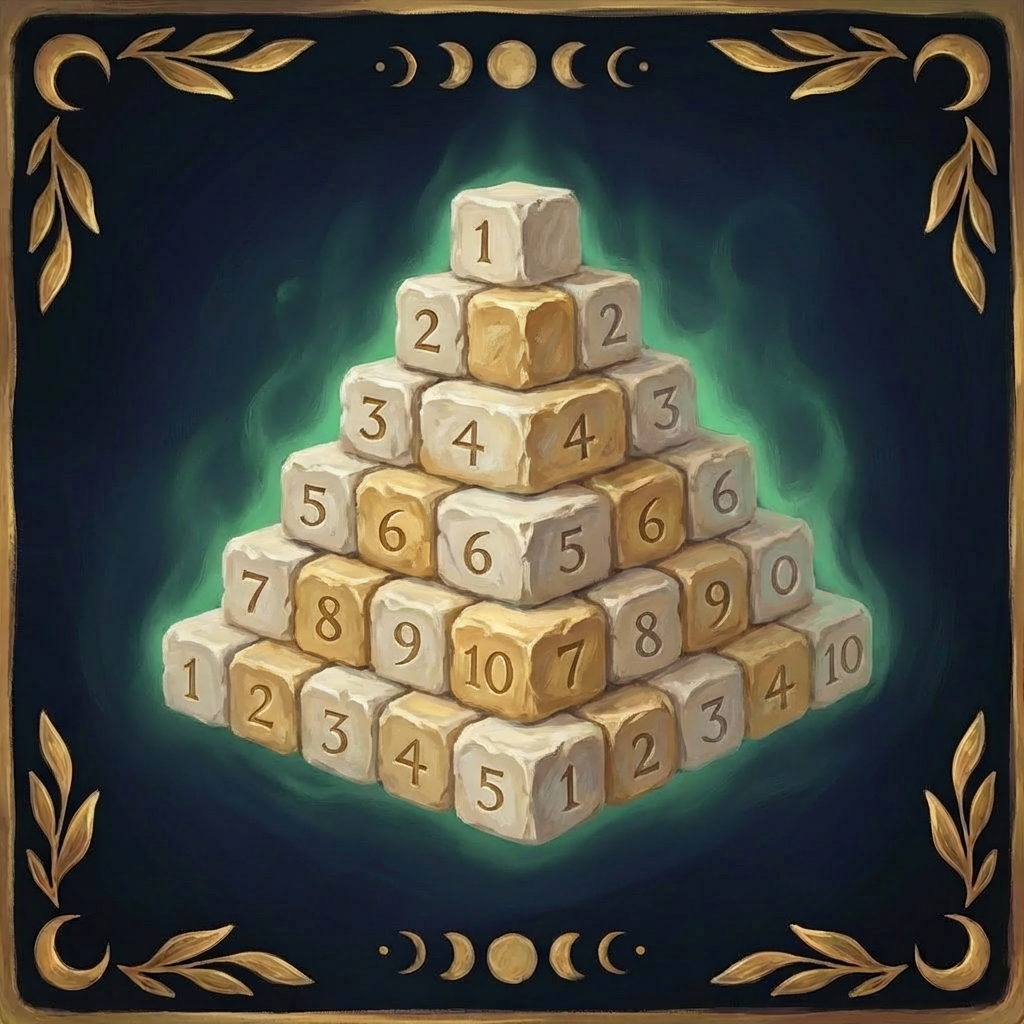 A pyramid model exploring engineering concepts—base, height, and volume. Numbered Stone Pyramid