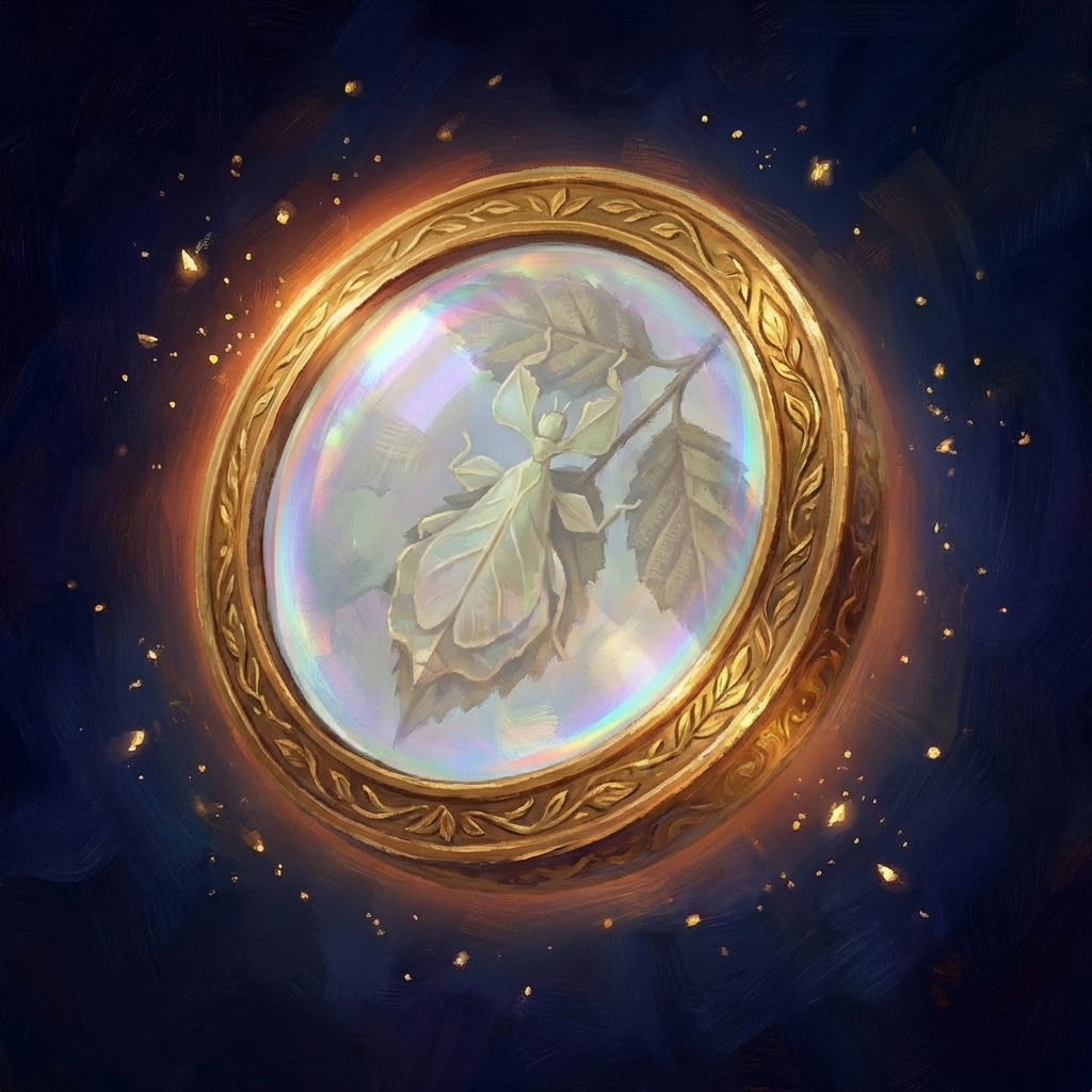 An ornate mirror reflecting the natural world. Ecosystems and interdependence. Nature Mirror