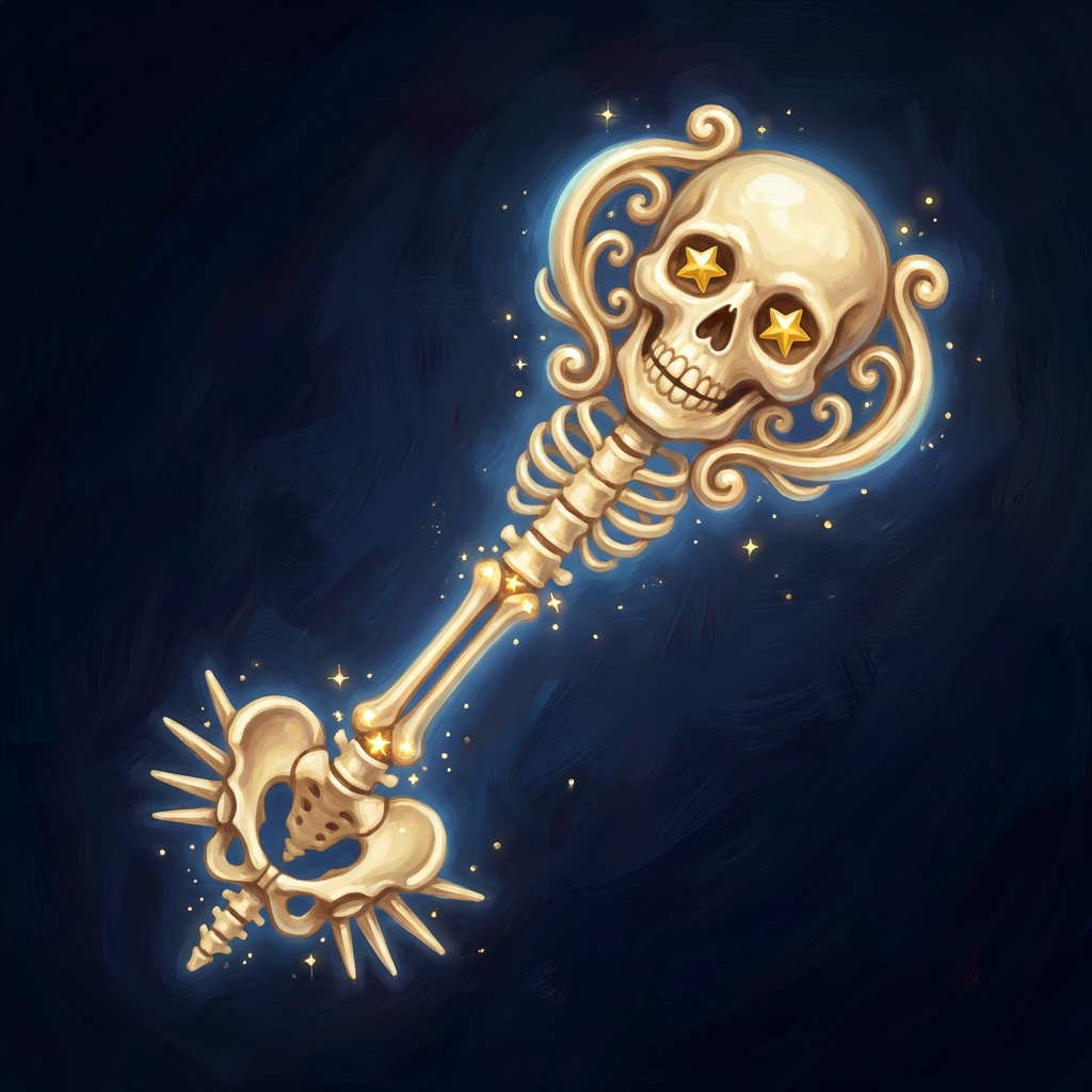A scepter representing the brain and nervous system—the body's command center. Skull Scepter
