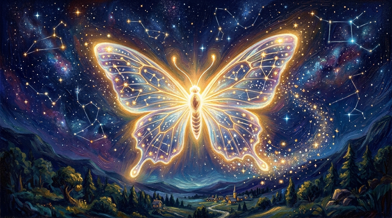 The Shadow Moth transforms into the magnificent Starlight Butterfly